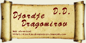 Đorđe Dragomirov vizit kartica